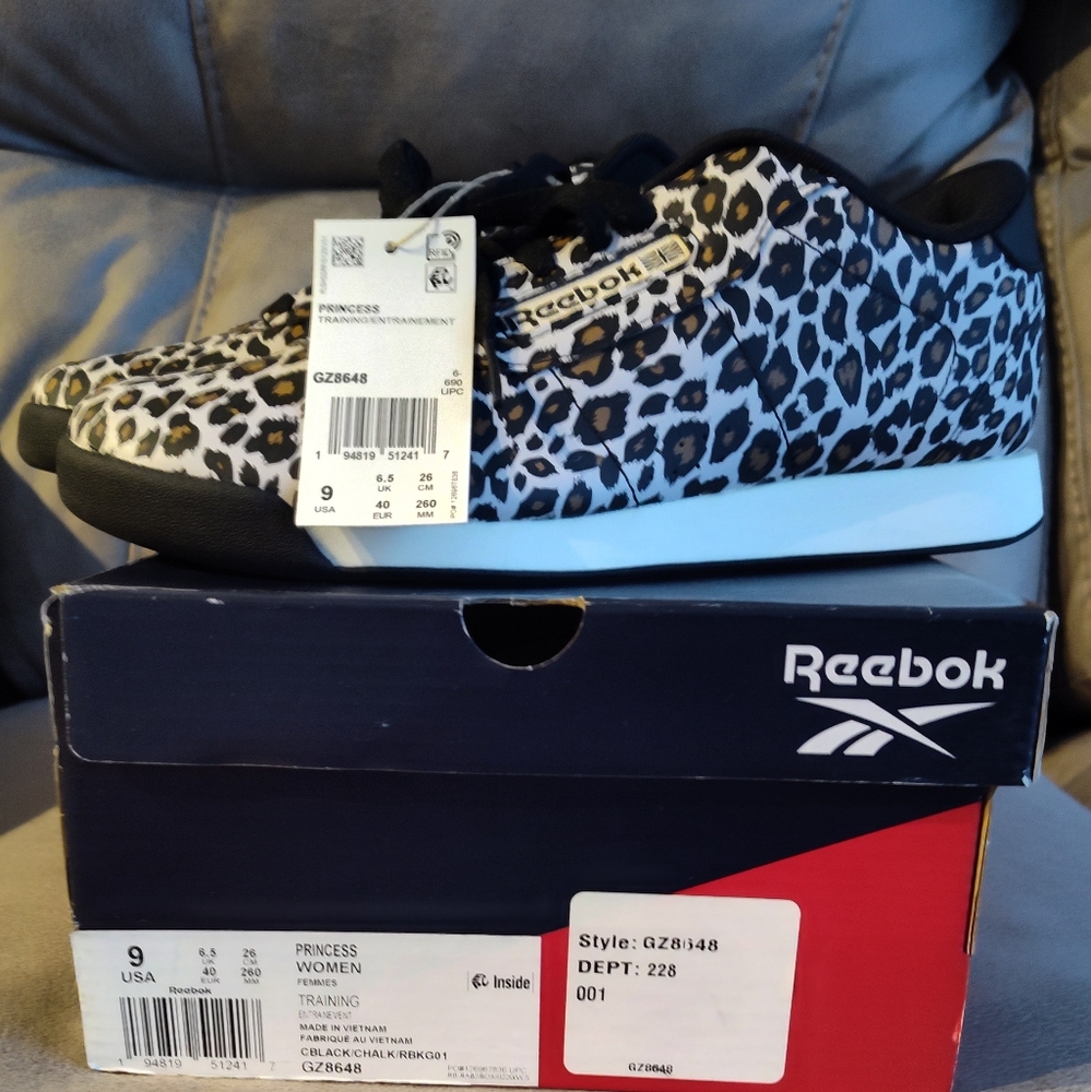Reebok leopard print princess sneakers
